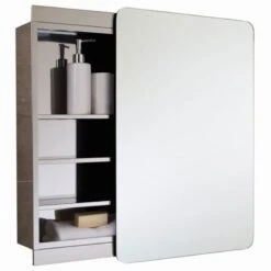 RAK Ceramics Slide Stainless Steel Single Cabinet With Sliding Mirrored Door - 12SL366C1
