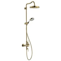 Axor Montreux Showerpipe With Thermostatic Mixer And 1 Jet Overhead Shower 240 - Polished Gold Optic - 16572990