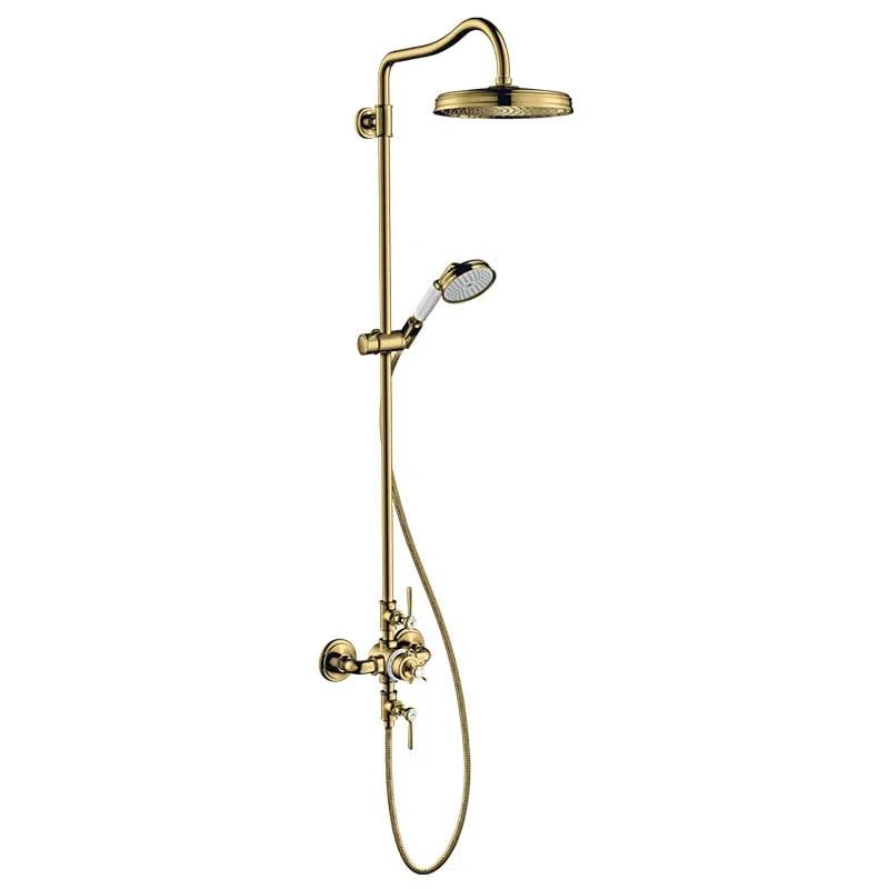Axor Montreux Showerpipe With Thermostatic Mixer And 1 Jet Overhead Shower 240 - Polished Gold Optic - 16572990 3 Axor Montreux Showerpipe With Thermostatic Mixer And 1 Jet Overhead Shower 240 - Polished Gold Optic - 16572990