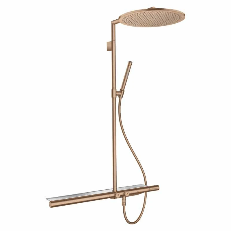 Axor ShowerSolutions Showerpipe With Thermostatic Mixer 800 And 1 Jet Overhead Shower 350 - Brushed Red Gold - 27984310 3 Axor ShowerSolutions Showerpipe With Thermostatic Mixer 800 And 1 Jet Overhead Shower 350 - Brushed Red Gold - 27984310