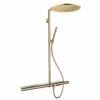 Axor ShowerSolutions Showerpipe With Thermostatic Mixer 800 And 1 Jet Overhead Shower 350 - Polished Gold Optic - 27984990 -Luxe Bathrooms 2 7 27984990