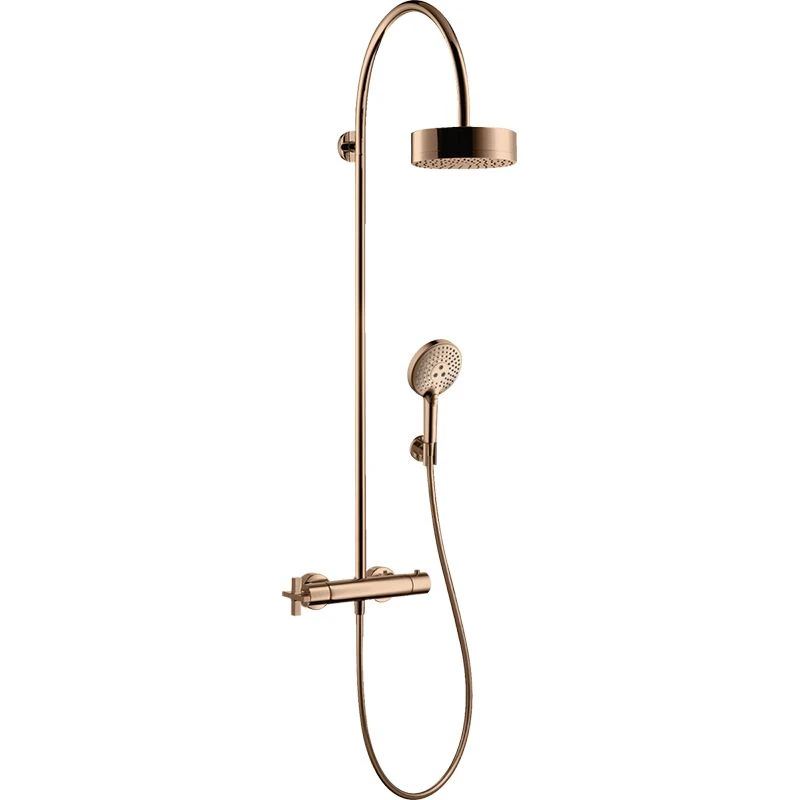 AXOR Citterio Showerpipe With Thermostatic Mixer And 1 Jet Overhead Shower 180 Polished Red Gold - 39670300 3 AXOR Citterio Showerpipe With Thermostatic Mixer And 1 Jet Overhead Shower 180 Polished Red Gold - 39670300