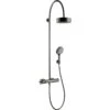 AXOR Citterio Showerpipe With Thermostatic Mixer And 1 Jet Overhead Shower 180 Polished Black Chrome - 39670330