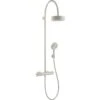 AXOR Citterio Showerpipe With Thermostatic Mixer And 1 Jet Overhead Shower 180 Brushed Steel Optic - 39670800 1 AXOR Citterio Showerpipe With Thermostatic Mixer And 1 Jet Overhead Shower 180 Brushed Steel Optic - 39670800 -Luxe Bathrooms 3 9 39670800