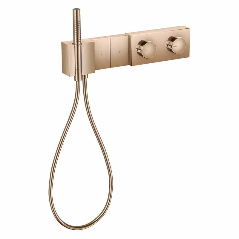 Axor Edge Thermostatic Module Select 470/100 For Concealed Installation For 2 Outlets - Polished Red Gold - 46700300 3 Axor Edge Thermostatic Module Select 470/100 For Concealed Installation For 2 Outlets - Polished Red Gold - 46700300