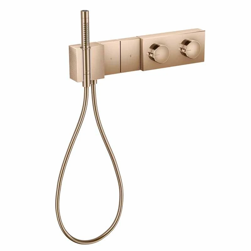 Axor Edge Thermostatic Module Select 470/100 For Concealed Installation For 2 Outlets - Polished Red Gold - 46701300 3 Axor Edge Thermostatic Module Select 470/100 For Concealed Installation For 2 Outlets - Polished Red Gold - 46701300