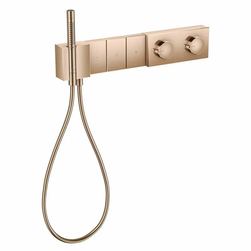 Axor Edge Thermostatic Module Select 540/100 For Concealed Installation For 3 Outlets - Polished Red Gold - 46710300 3 Axor Edge Thermostatic Module Select 540/100 For Concealed Installation For 3 Outlets - Polished Red Gold - 46710300