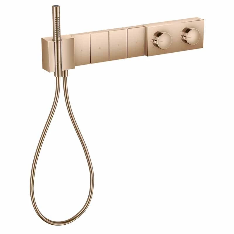 Axor Edge Thermostatic Module Select 610/100 For Concealed Installation For 4 Outlets - Polished Red Gold - 46720300 3 Axor Edge Thermostatic Module Select 610/100 For Concealed Installation For 4 Outlets - Polished Red Gold - 46720300
