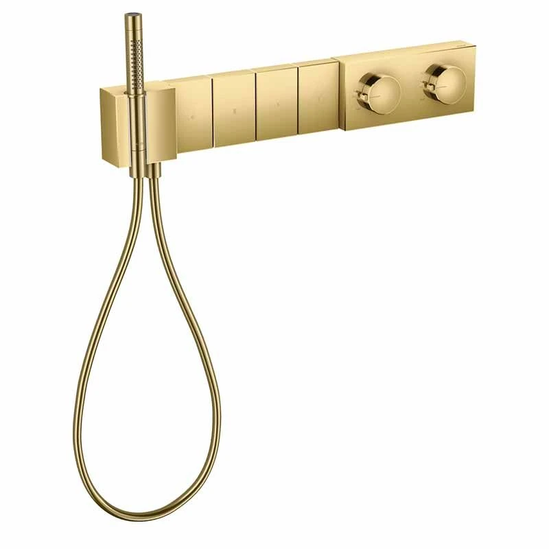 Axor Edge Thermostatic Module Select 610/100 For Concealed Installation For 4 Outlets - Polished Gold Optic - 46720990 3 Axor Edge Thermostatic Module Select 610/100 For Concealed Installation For 4 Outlets - Polished Gold Optic - 46720990