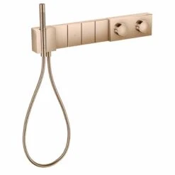 Axor Edge Thermostatic Module Select 610/100 For Concealed Installation For 4 Outlets - Diamond Cut - Polished Red Gold - 46721300