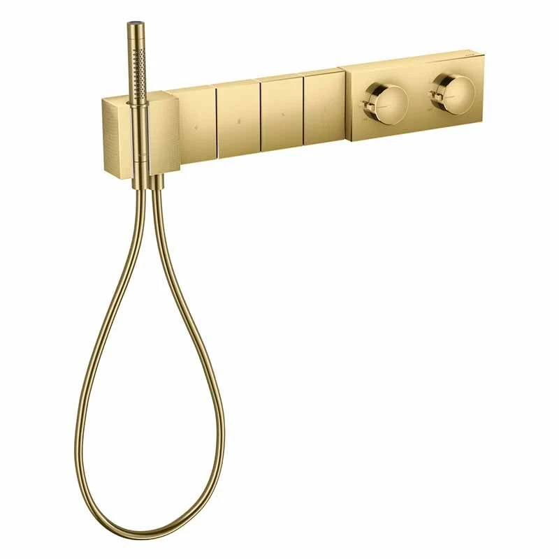 Axor Edge Thermostatic Module Select 610/100 For Concealed Installation For 4 Outlets - Diamond Cut - Polished Gold Optic - 46721990 3 Axor Edge Thermostatic Module Select 610/100 For Concealed Installation For 4 Outlets - Diamond Cut - Polished Gold Optic - 46721990