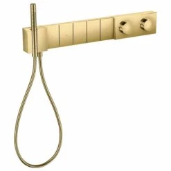 Axor Edge Thermostatic Module Select 680/100 For Concealed Installation For 5 Outlets - Diamond Cut - Polished Gold Optic - 46731990