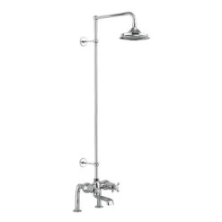 Burlington Tay Thermostatic Bath Shower Mixer Deck Mounted With Rigid Riser & Swivel Shower Arm - BT2DS
