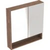 Geberit Selnova Square 2 Doors Mirror Cabinet 588mm - Dark Hickory - 501.266.00.1