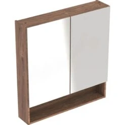 Geberit Selnova Square 2 Doors Mirror Cabinet 588mm - Dark Hickory - 501.266.00.1