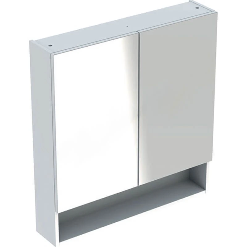 Geberit Selnova Square 2 Doors Mirror Cabinet 788mm - White - 501.268.00.1 2 Geberit Selnova Square 2 Doors Mirror Cabinet 788mm - White - 501.268.00.1