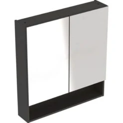 Luxe Bathrooms 45 Geberit Selnova Square 2 Doors Mirror Cabinet 788mm - Lava - 501.269.00.1