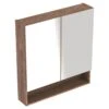 Geberit Selnova Square 2 Doors Mirror Cabinet 788mm - Dark Hickory - 501.270.00.1 -Luxe Bathrooms 5 0 501270001