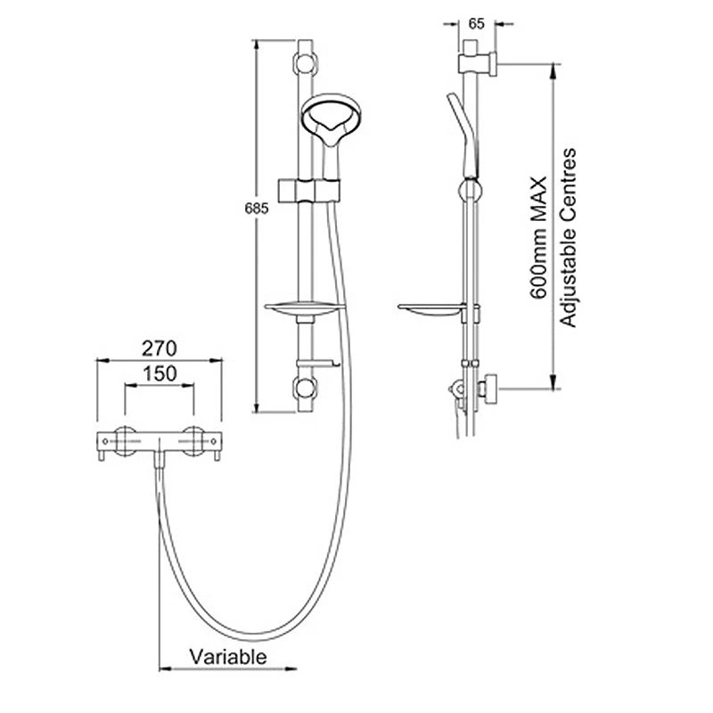 Methven Aio Cool To Touch Bar Mixer With Easy Fit Shower Kit - AOCTSEFCP 4 Methven Aio Cool To Touch Bar Mixer With Easy Fit Shower Kit - AOCTSEFCP - Image 2