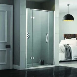 Aquadart Inline Hinged - Recessed Shower Door 1200mm - AQ1013