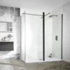 Aquadart 10mm Hinged Return Panel Smoked/Silver - AQ8405S-SM -Luxe Bathrooms a q aq8281blk