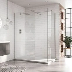 Aquadart 10mm 800mm Wetroom Panel Clear Glass - AQ8412