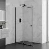 Aquadart Rolla 8 Sliding Wetroom Panel 1200mm Matt Black - AQ8942-BLK -Luxe Bathrooms a q aq8942 blk