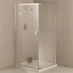 Aquadart Inline HingeShower Door + Sidepanel Enclosure 800 X 800mm - AQ1001
