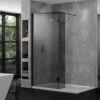 Aquadart 10mm 600 Wetroom Panel Smoked Glass - AQ8409-SM -Luxe Bathrooms aq8409 sm 1