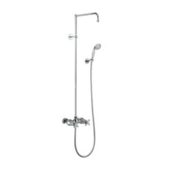 Burlington Eden Thermostatic Exposed Shower Valve With Rigid Riser Hose & Handset - Chrome - BEF2S