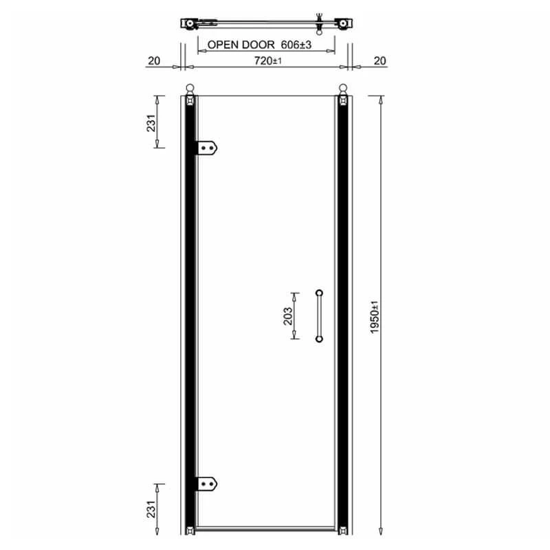 Burlington Hinged 760mm Glass Shower Door - C19 4 Burlington Hinged 760mm Glass Shower Door - C19 - Image 2