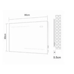 Frontline Quay LED Bevel Edged Bathroom Mirror, Digital Clock & Demister 600 X 800mm - F01665 5 Frontline Quay LED Bevel Edged Bathroom Mirror, Digital Clock & Demister 600 X 800mm - F01665 -Luxe Bathrooms f01665 technical