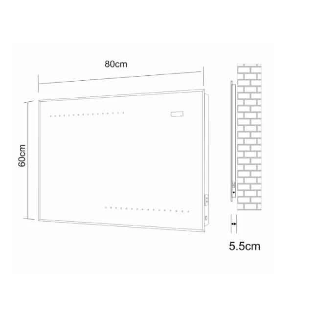 Frontline Quay LED Bevel Edged Bathroom Mirror, Digital Clock & Demister 600 X 800mm - F01665 4 Frontline Quay LED Bevel Edged Bathroom Mirror, Digital Clock & Demister 600 X 800mm - F01665 - Image 2