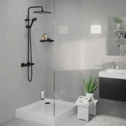 Hansgrohe Vernis Shape Showerpipe 240 1Jet With Thermostat - 26427670 -Luxe Bathrooms h a hansgrohe 26427670 5