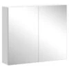 HOMCOM Wall Mounted Adjustable Bathroom Mirror Storage Cabinet With Double Door 60 X 70 X 15cm - White - 811-032V01 -Luxe Bathrooms h o 811 032v01 homcom bathroom mirror cabinet clean