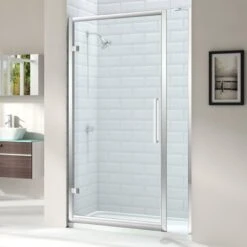 Merlyn 8 Series Hinge Shower Door 1000mm - M81231 -Luxe Bathrooms hingewithinlinepanel 4
