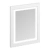Burlington 600 X 750mm Bathroom Framed Mirror With LED Illumination - Matt White - M6MW -Luxe Bathrooms m6mw