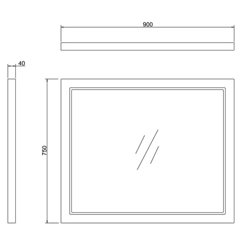Burlington 900 X 750mm Bathroom Framed Mirror - Grey - M9OG 4 Burlington 900 X 750mm Bathroom Framed Mirror - Grey - M9OG - Image 2