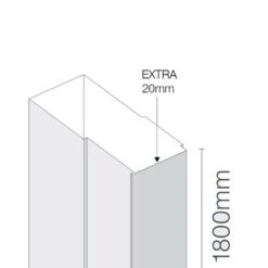 Merlyn MBOX Shower Enclosure Extention Profile 1800mm - MBEXT1800