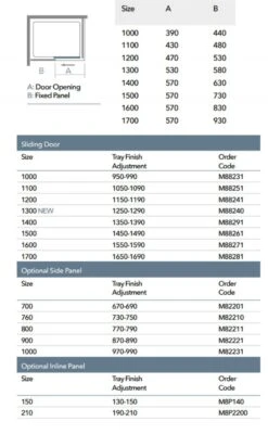 Merlyn 8 Series Sliding Shower Door With Tray 1700mm - MS88281 16 Merlyn 8 Series Sliding Shower Door With Tray 1700mm - MS88281 -Luxe Bathrooms m e merlin 8 series sliding shower door with tray dimensions