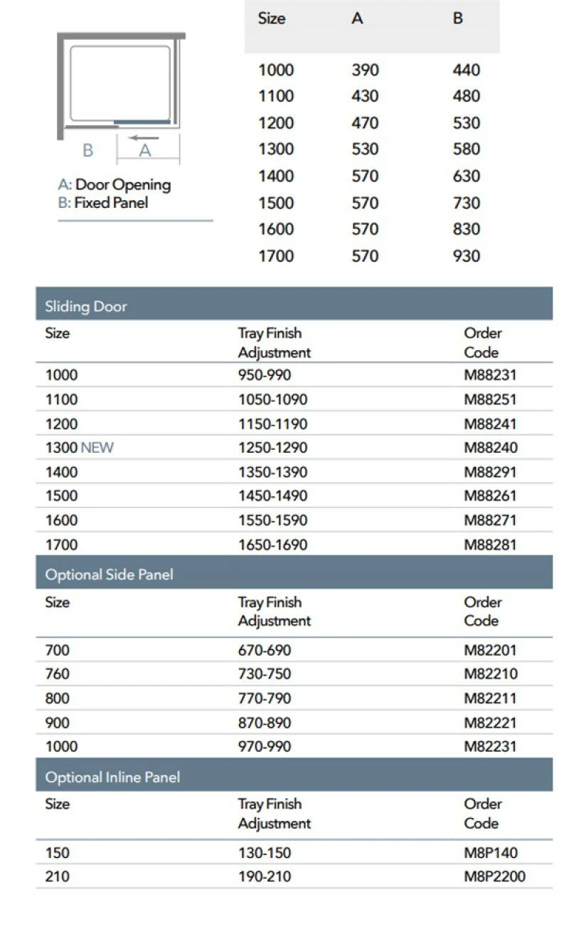 Merlyn 8 Series Sliding Shower Door With Tray 1700mm - MS88281 7 Merlyn 8 Series Sliding Shower Door With Tray 1700mm - MS88281 - Image 5