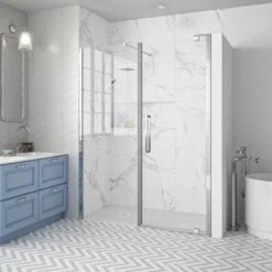 Merlyn 10 Series Pivot Shower Door & Inline Panel With Tray 1700mm - MS101281C