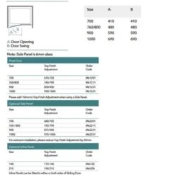 Merlyn 6 Series Pivot Shower Door And Inline Panel - 900mm Shower Door 1040-1115mm - M61221P2H -Luxe Bathrooms m e merlyn 6 series pivot inline shower door m6 dimensions