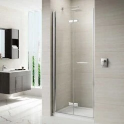Merlyn 8 Series Frameless Hinged Bifold Shower Door With Tray 760mm - M87111B