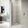 Merlyn 8 Series Frameless Hinged Bifold Shower Door With Tray 1000mm - M87231B -Luxe Bathrooms m e merlyn 8 frameless hinge bifold door