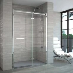 Merlyn 8 Series Frameless Hinge & Inline Shower Door With Tray 900+mm - A0611Y0B