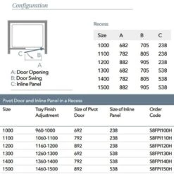 Merlyn 8 Series Frameless Pivot Shower Door & Inline Panel 1100mm - S8FPI1102H 11 Merlyn 8 Series Frameless Pivot Shower Door & Inline Panel 1100mm - S8FPI1102H -Luxe Bathrooms m e merlyn 8 frameless pivot shower door inline panel s8fp 4