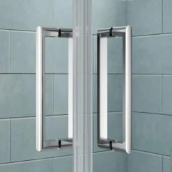 Merlyn 8 Series Frameless Pivot Shower Door With Tray 760mm - S8FPV76B -Luxe Bathrooms m e merlyn 8 frameless pivot shower door s8fpv 4
