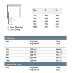 Merlyn 8 Series Infold Shower Door With Merlyn MStone Tray 1000mm - MS84431 -Luxe Bathrooms m e merlyn 8 infold door tray dimensions