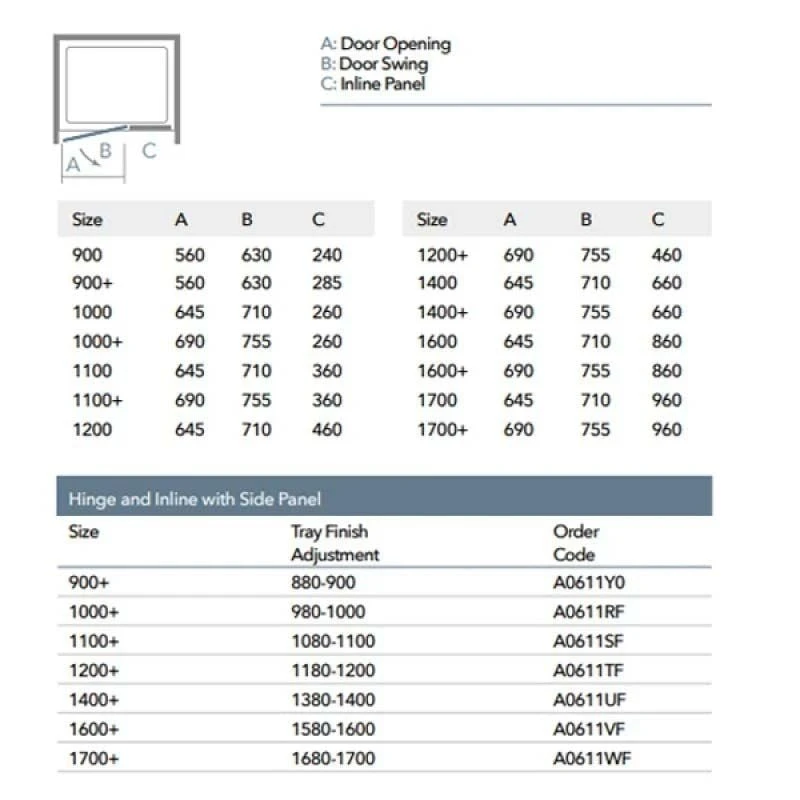 Merlyn 8 Series Frameless Hinge & Inline Shower Door With Tray 900+mm - A0611Y0B 8 Merlyn 8 Series Frameless Hinge & Inline Shower Door With Tray 900+mm - A0611Y0B - Image 6